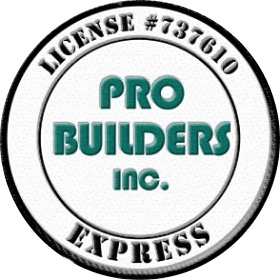 Pro Builders Inc. logo with license number.
